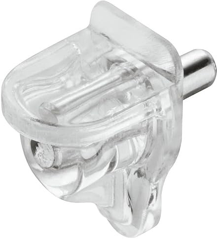 JAM2DAY 12 x Shelf Support Studs Pegs for 3mm Hole - Strong 60kg Load Capacity (3mm Clear with Steel Peg)