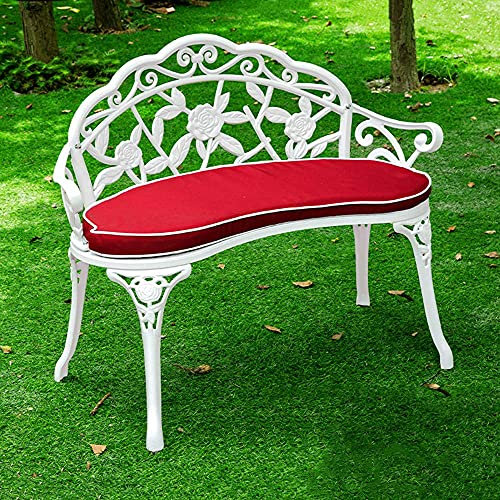 SmPinnaA Hocker Kind Parkbank Outdoor Sofa Stuhl, Garten Loungesessel Metallbank Mit Rückenlehne Und Armlehnen, Outdoormöbel 2-Sitzer Bequemer Gartenstuhl Für Terrasse/Flur