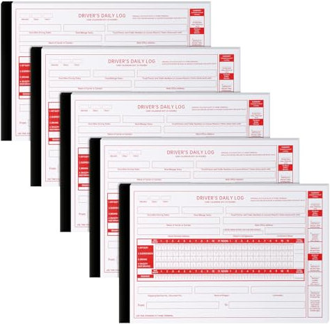 Weekgrat Lot de 5 carnets de bord quotidiens du conducteur de 21,6 x 14 cm avec rapport d'inspection détaillé du véhicule du conducteur, récapitulatif simplifié, 2 plis avec carnet de bord quotidien