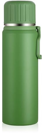 Boziee Edelstahl Thermoskanne Thermosflasche 800ML mit Becher Isolierflasche BPA Frei Tragbar für unterwegs Kaffee & Tee (Grün)