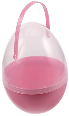 Caxusd Uova Di Pasqua Gigante Trasparenti in Plastica Jumbo Riempibili Con Manici Contenitori Per Caccia Alle Uova Decorazioni Festa Pasquale