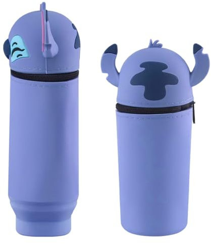 DEZP 1 Stück Kawaii Pencil Case 2 In 1 Soft Silicone Federmäppchen 18.5 * 6.5Cm, Multifunktions Tiere Theme Pen Holder Zipper Colored Pencils Marker, stifte mäppchen Für Legami Pens(Dämon，G)