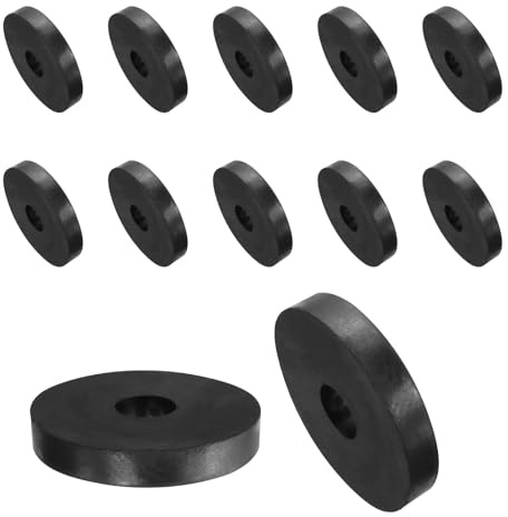 QUARKZMAN 12pcs Rondelles en Caoutchouc Anti-Vibration Épaises, Entretoise Plate Amortisseur pour Connexions Électriques Réparations Automobiles Appareils, 60mm OD x 15mm ID x 10mm Hauteur