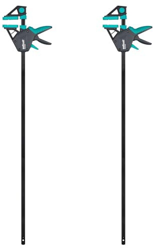 wolfcraft 2 pinze a una mano PRO Ergo - Forza di serraggio 150 kg - 8678060 - Il comodo morsetto per un utilizzo universale - 915 mm di larghezza di serraggio - Made in Europe