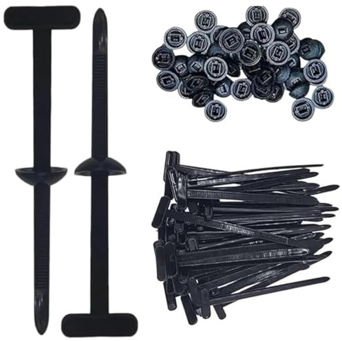 GXGM 100 Piezas Hebillas universales de nylon para atar cables, Bridas, Abrazaderas Plastico,bridas plastico- Autoenrollables, clips de retención para parachoques