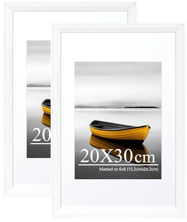 Baoee 20x30cm Weiß Bilderrahmen,2er Set,Wand-oder Tischaufsteller