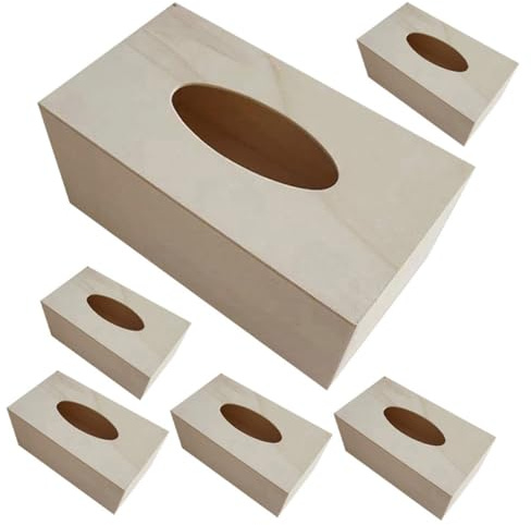 Taschentuchboxhalter, Leere Holzkiste zum Basteln | Khaki, Leichtes Material, Auszugsart für Einfaches Entnehmen, für Schreibtisch und Schminktisch