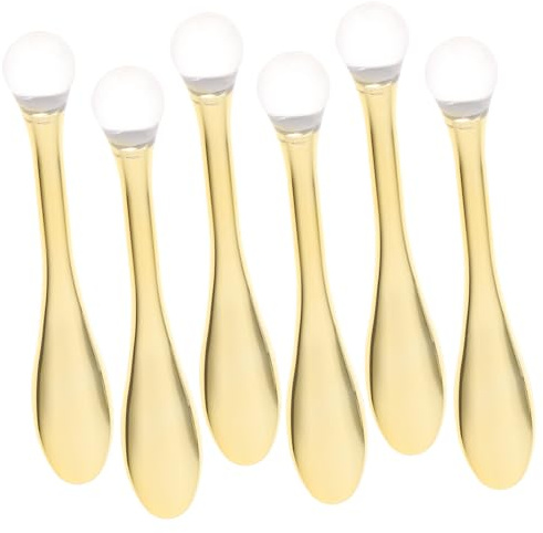 Healifty 6 piezas Cucharillas de Masaje Facial y Ocular Inoxidable Dorado Cuchara para Crema de Rostro y Masajeador de Ojos para Alivio de Fatiga y Arrugas