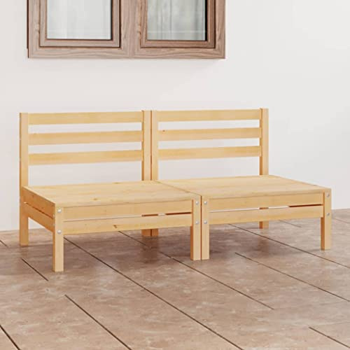 Ordellia 2-sitsig trädgårdsoffa furu massivt trä, modulär loungesoffa för utomhusbruk, robust uteplatsmöbler set för trädgård, terrass, balkong