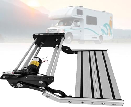 Marchepied Électrique For Camping-Cars, Marches D'escalier Électriques Rétractables Pour Camping-car Plateforme En Aluminium Antidérapante Pour Caravanes Et Fourgons Aménagés(24V,Single Layer Step)