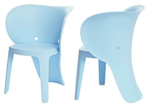 SoBuy, 2 x Barnstol,Barnbänk,Barnrum,elefant, blu, KMB12-Bx2