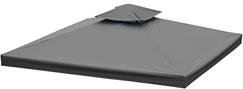 Pavillon Ersatzdach 3x3 m wasserdicht - Dach Ersatzbezug mit Kaminabzug, anthrazit