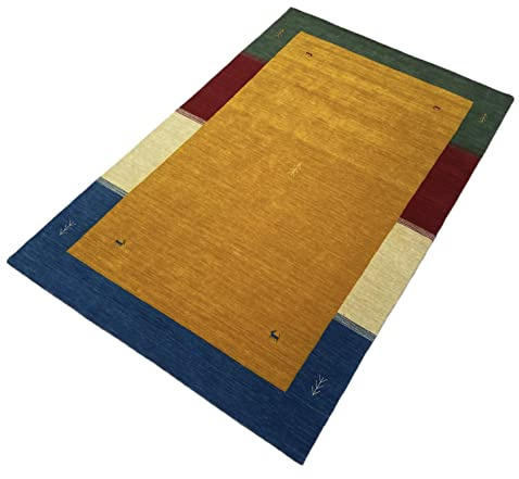 WAWA TEPPICHE Tappeto Orientale Gabbeh Realizzato a Fatto a Mano 100% Lana Lori Buff Debbich (Giallo (Oro), 200_x_300_cm)