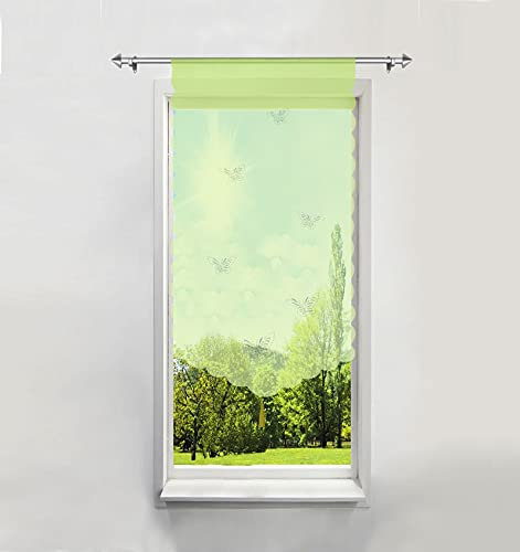 BAILEY JO Scheibengardine mit Schmetterling Laserschneiden Rollos Voile Transparent 1er-Pack Bildergardine (Grün, BxH 40x60cm)