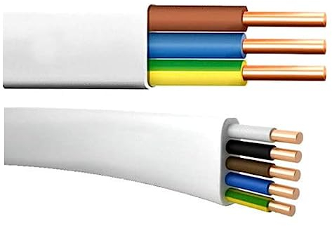 Cable plano para ambientes húmedos YDY NYM-J 5 x 1,5, Cable Eléctrico 5 Hilos, 10 m
