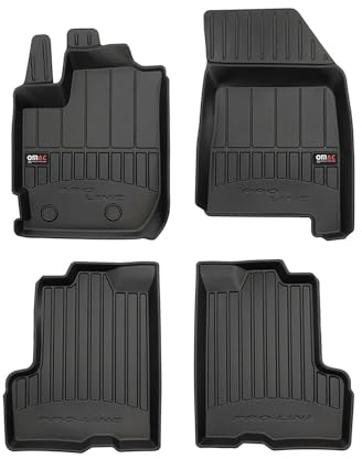 Fußmatten Gummimatten kompatibel mit Dacia Duster II 2017-2023 OMAC Premium 3D Schwarz TPE Gummi