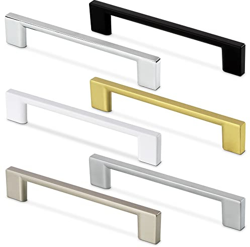 Mavö Schubladengriff Griff Küche Möbelgriff Schrankgriff (Chrom poliert, 224mm) - Hochwertige Verarbeitung, langlebig, moderne Optik, vielseitig für Küche, Wohnzimmer und Flur - Modell Techno
