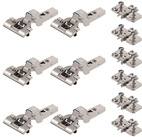 siwitec Blum CLIP top 110° Scharnier INSERTA BLUMOTION vernickelt Innen 6er | CLIP-Mechanismus für werkzeuglose Montage, stufenlose 3-dimensionale Fronteinstellung