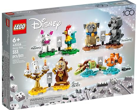 LEGO 43226 Disney Duos 100th Anniversary Celebration Display Set Featuring 4 Pairs of Iconic Characters from 4 Iconic Movies 6+ 553 Pieces Perfect Display Set