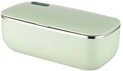 Fiambrera antifugas, lonchera autocalentable, lonchera eléctrica portátil para autos, camiones, familias, lonchera eléctrica para adultos, limpieza de todo el cuerpo (verde, M (paquete))