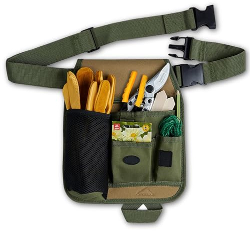 GWAWG Garden Tool Belt Small Bag Pouch Adjustable Waist Belt Pouch for Carpenters,Gardeners, Builders and Joiners