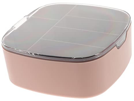 OSALADI Kabelaufbewahrungsbox Mit Deckel Digitaler Kabelorganizer Mit 6 Fächern Kompakte Aufbewahrungsbox Für Datenkabel Ladekabel Und Kopfhörer Staubschutz Rosa Schreibtisch Organizer