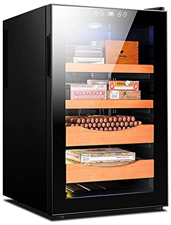 Smoking Set/Humidors Temperature Control Cigar Cabinet Moisturizing Cigar Cabinet Energy-saving And Silent Cedar Wood Shelf Large Capacity Cigar Box/161 ( Color : Black , Size : 45*52.5*72.5cm )