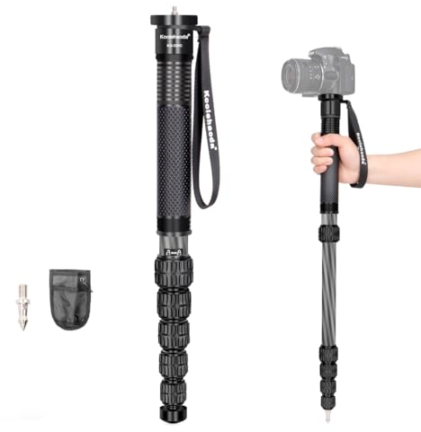 Koolehaoda 69-Inch Monopod for Camera, 32mm Tube Carbon Fiber Monopod Unipod Stick Lightweight Portable Travel Monopod for DSLR Cameras, Payload 15KG