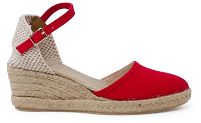 Pisamonas Espadrillas Donna Zeppa Alta Fibbia Misurare 37 Colore Rosso