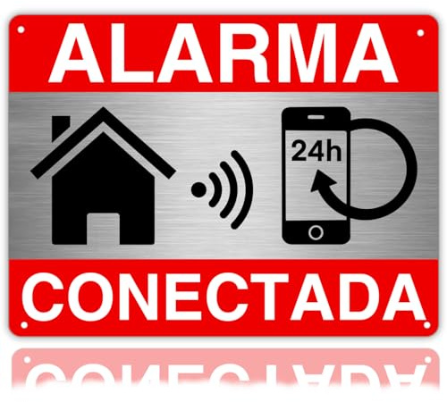 LEIASA | Cartel Área Videovigilada - 21x28 cm - Aluminio - Grosor 0,8 mm - Cartel Videovigilancia - Impresión UV - Resistente Exterior - Señal Alarma Disuasorio de Aluminio (Señal Alarma)