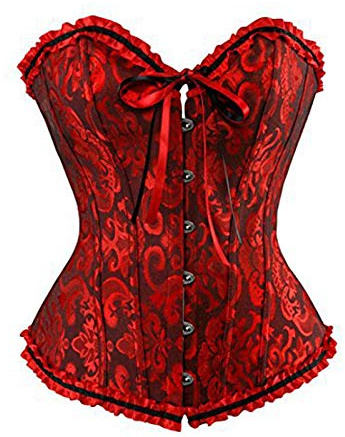 ensswliz Corset Tops for Women Bustier Shapewear Lingerie Sexy Christmas Mrs. Claus Costume Bustier Corset Top