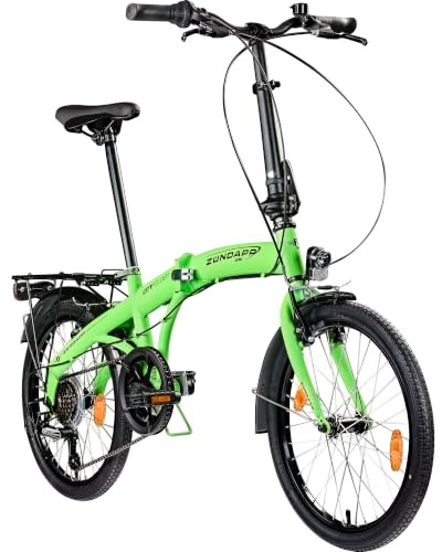 ZÜNDAPP Klappfahrrad 20 Zoll Faltrad ZF20 Speed Folder 20 Fahrrad Stadtrad mit StVZO Beleuchtung Klapprad mit Zubehör