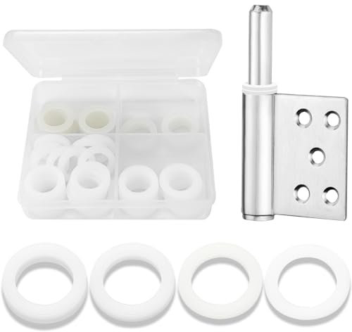 80Pcs Door Hinge Washers，Nylon Door Fitting Rings, Noise Reducing Washers for Interior Doors Room Doors, White(Thickness:0.5/1/1.2/2mm)