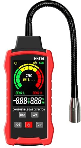 KeenWise Natural Gas Detector, Gas Leak Detector with Audible & Visual Alarms, Gas Concentration Display, Locating Propane, Natural Gas, Combustible Gas Leak for Home and RV (Includes 3 Batteries)