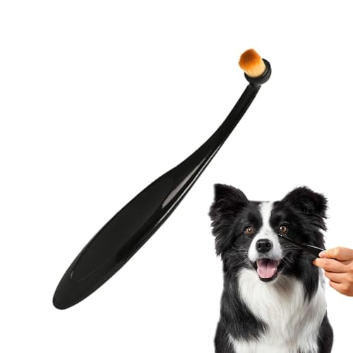 dzqad 4pz Pettine per Rimuovere Le Macchie di Lacrime, Spazzola Pulizia Cani, Pennello Applicatore per Polvere per Cani E Gatti, con Impugnatura Ergonomica, Pettine per La Cura degli Occhi di Cane