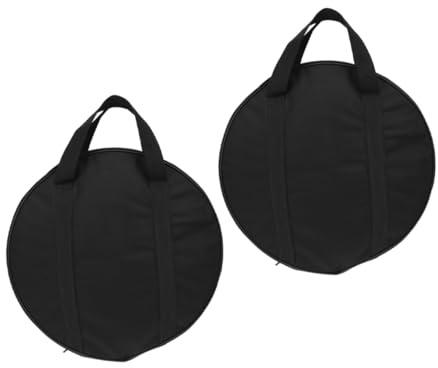 Toyvian 2piezas Bolsa Para Gong De Oxford Negro Bolsa Gruesa Portátil Para Platillos Estuche Para Instrumentos Musicales Soporte De Almacenamiento Para Gong Contenedor Para Platillos