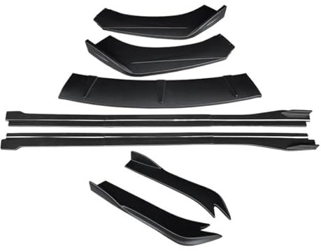 Seitenschweller Für VW Für Passat CC 2009-2012 Auto Front Stoßstange Splitter Lip Body Kit Spoiler Seitenschweller Erweiterungen Hinten Wrap Winkel Zubehör Splitter(Matt-schwarz)