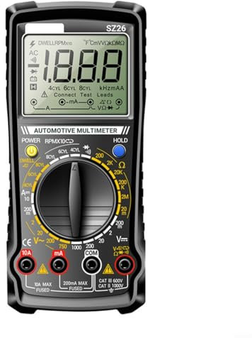 Professional Digital Multimeter Auto Range AC/DC Voltage Current Resistance Tester Tool with Diode Buzzer Test Intelligent for PROTECTION for Electronic Automotive Repair(Black)