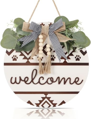 CHDITB 3D Welcome Sign Front Door Boho Welcome Sign Door Wreath Porch Decor