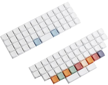 YMDK XDA DSA Blanko-Tastenkappen, bunt, geeignet für Ortholinear-Layout, MX-Tastatur, XD75, ID75, Split, 36, Corne Split, 46 Planck, Preonic Niu40 (XDA 96)