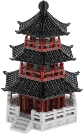JECOMPRIS Mini Statua Pagoda Giapponese Decorazione Per Buddha Tempio Padiglione Miniatura Statuina Accessorio Interni Arredamento Giardino Scrivania