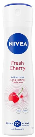 NIVEA Deodorante Spray Fresh Cherry 150 ml, Deodorante donna antitraspirante per una protezione fino a 72h, Deo spray antibatterico con formula INFINIFRESH per una freschezza all'aroma di ciliegia