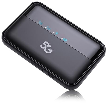 LICAEVEY 5G Mobile Hotpots WiFi Portátiles, Enrutador con Ranura de Tarjeta SIM, 900Mbps Enrutador Inalámbrico de Módem 5G con Batería de 10000 MAh, Admite 16 Dispositivos Conectados