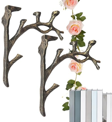 väggfäste - kreativ flytande hållare för blomsterarrangemang | Konstnärlig metalldesign med starka monteringsstöd och modern accent för sovrum bibliotek, garage, 16 x 18,5 x 4,5 cm