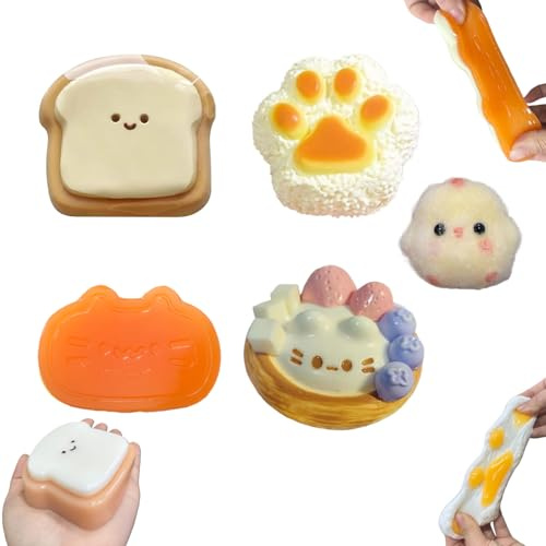 5 Stück Fufu Squishy Set, Taba Squishy, niedliches Stressabbau-Spielzeug für Stressabbau, Squeeze Squishies Anti-Stress-Spielzeug, Kawaii Soft Silikon Spielzeug für Mitgebsel Party Geschenke