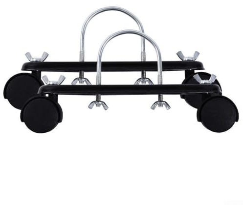 TONIXY 2 Unidades Soporte de polea móvil para radiadores y Calentadores eléctricos, Patas de radiador, Ruedas giratorias de 360°, Acero al Carbono, Color Negro