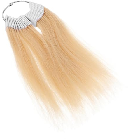 POPETPOP Lot de 30 Mèches de Cheveux Jaunes pour Test de Couleur, Fil Haute Température et Plastique, pour Formation en Coiffure