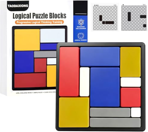 Huarongdao Logikpuzzle für Groß und Klein, tragbares Gehirntraining
