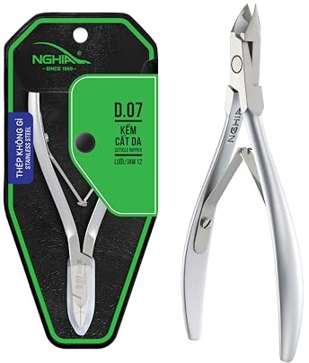 NGHIA Cuticle Nipper - D-07 JAW 12 | Stainless Steel | Durable and Sharp | Ergonomic Design | Grey Plated | Ideal for Salons and Home Use