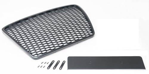 Waben- Gitter- Kühler- Sport- Front- Rippen- Grill ohne Emblem Schwarz Glanz